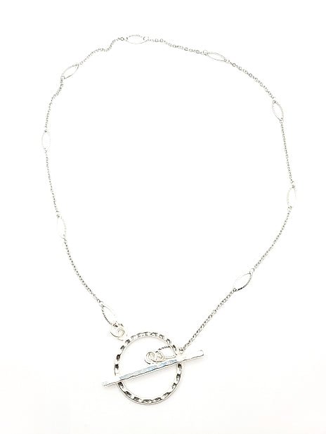 Silver Stainless Steel Interlocking Necklace