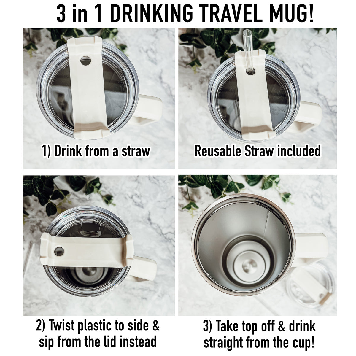 Insulated 40oz Travel Mug With Handle, Lid & Straw - Sweater Weather Fall Mug