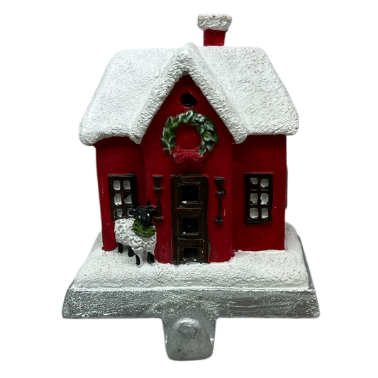 Holiday Cottage And Sheep Stocking Holder