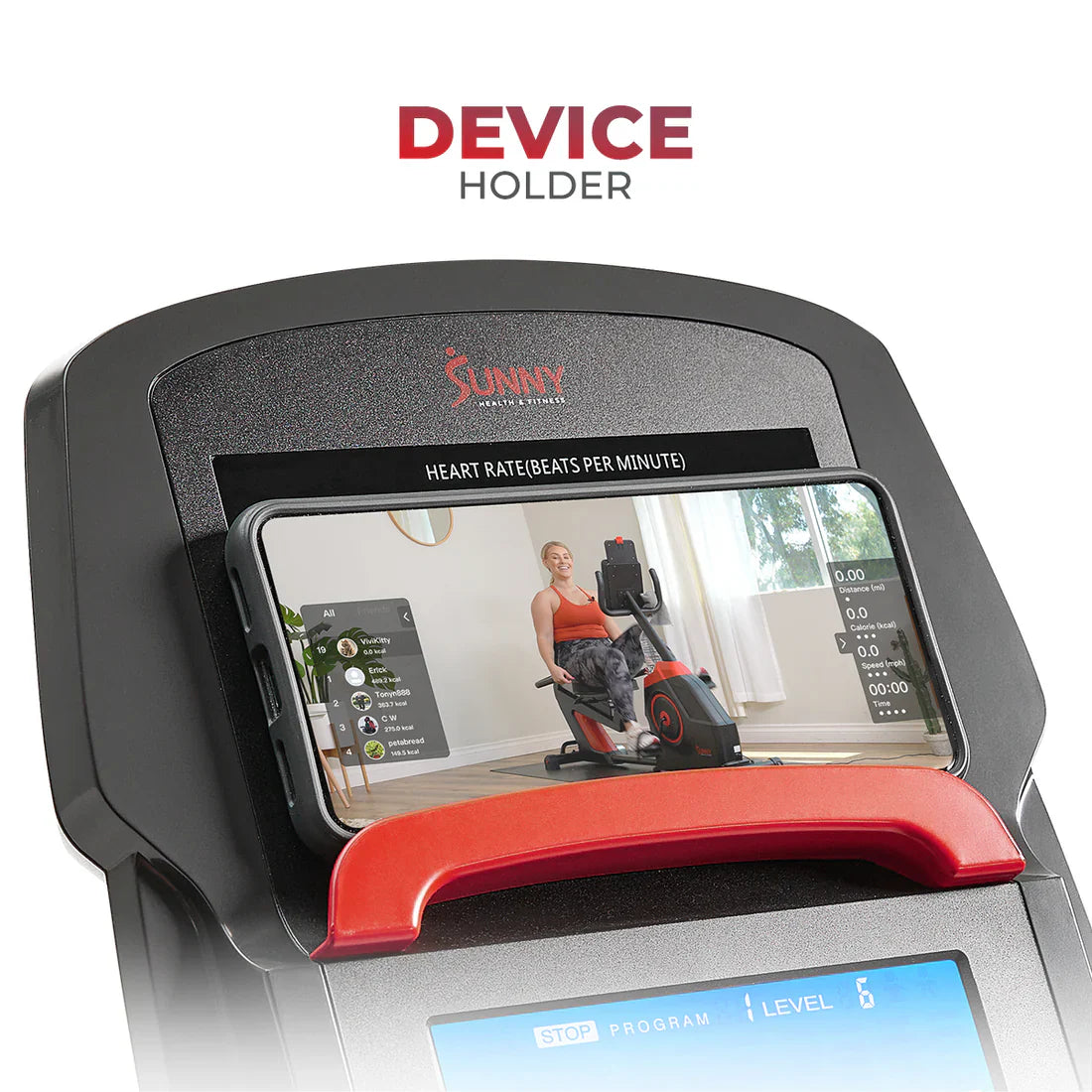 Smart Programmable 16 Levels Resistance Recumbent Exercise Bike by Sunny Health & Fitness