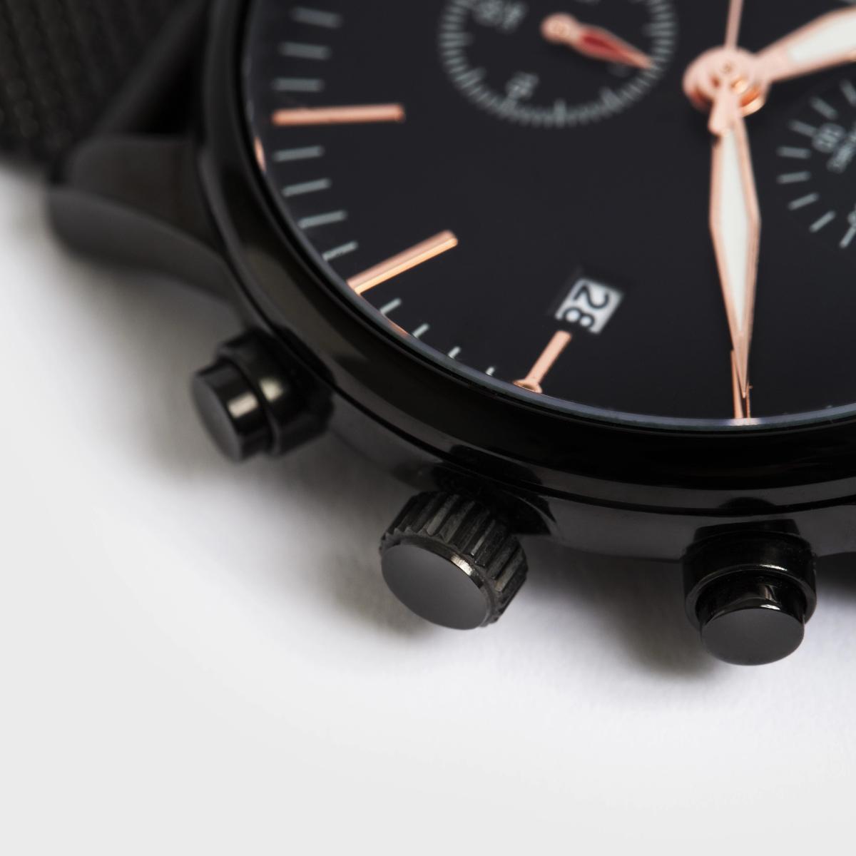 Stainless Steel Mesh Strap Minimalist Chronograph Watch