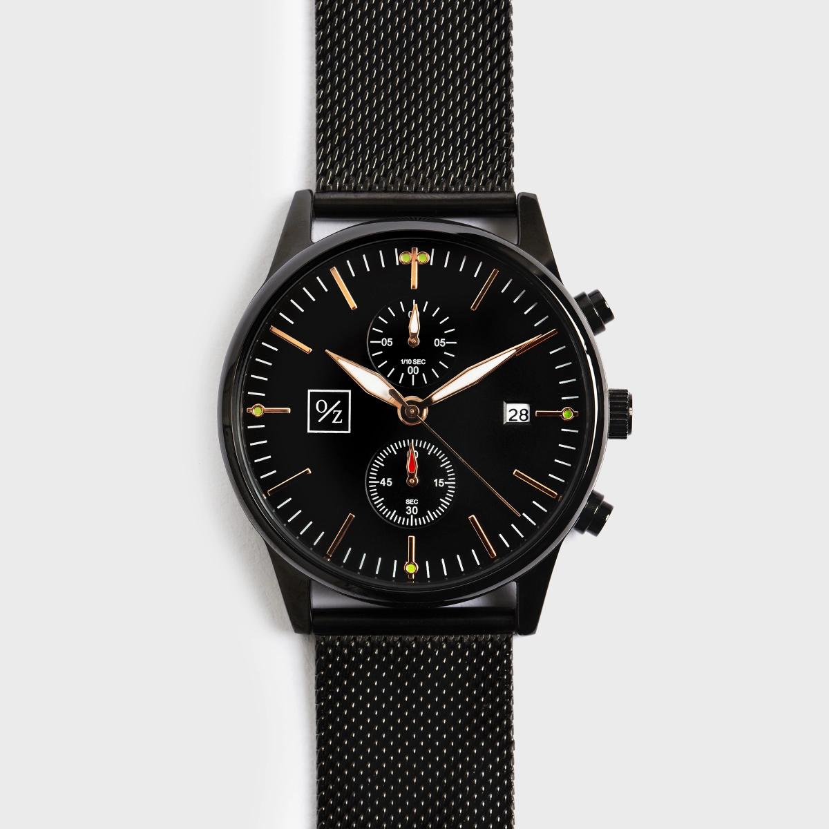 Stainless Steel Mesh Strap Minimalist Chronograph Watch