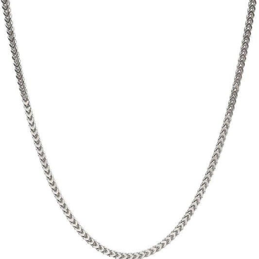 Sterling Silver Italian 2.5mm Franco Square Box Link Chain