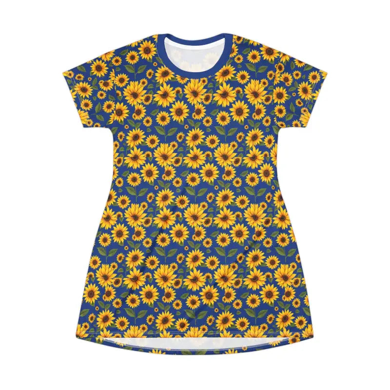 Ocean State Styles Sunflower Pattern T Shirt Dress Women