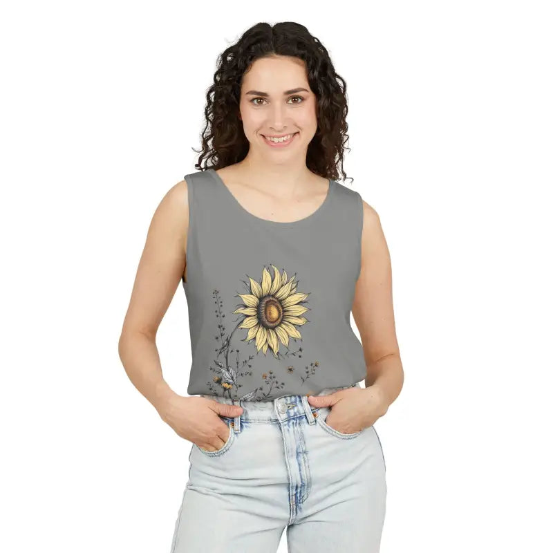 Ocean State Styles Stay Golden Sunflower Tank Top Floral