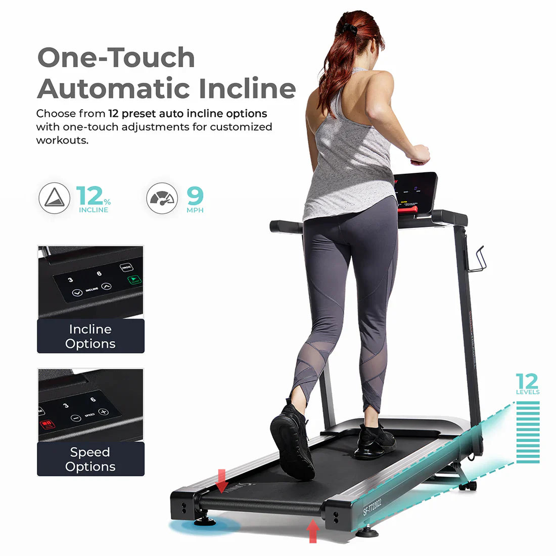 Astra Elite Premium Auto Incline Smart Treadmill by Sunny Health & Fitness