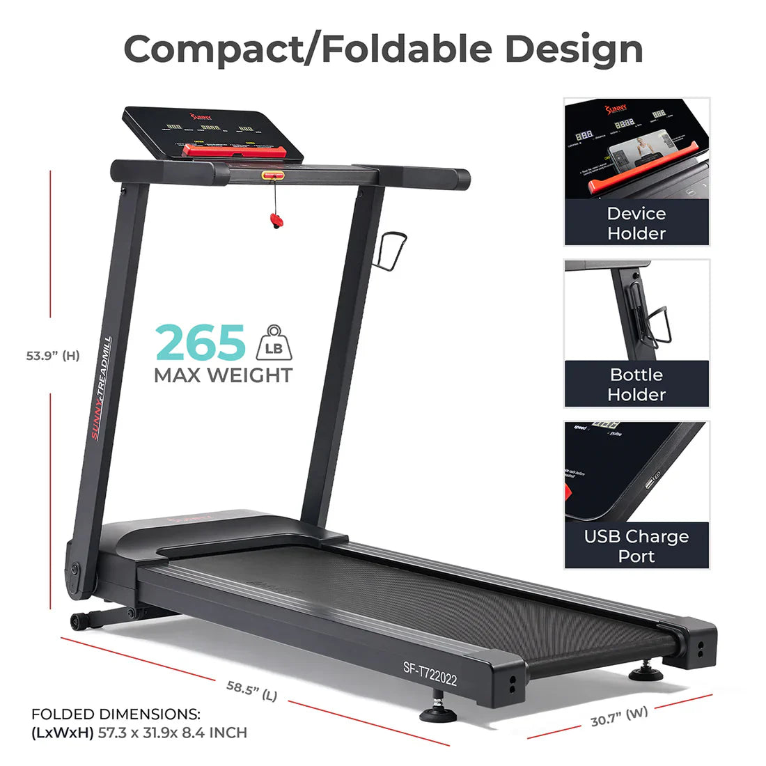 Astra Elite Premium Auto Incline Smart Treadmill by Sunny Health & Fitness