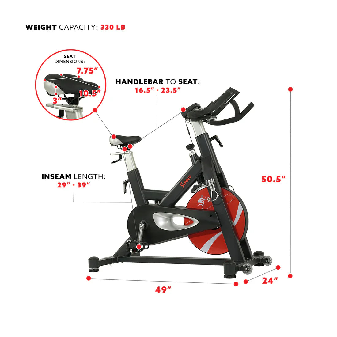 Evolution Pro Magnetic Belt Drive Heavy Duty Indoor Cycling Bike by Sunny Health & Fitness