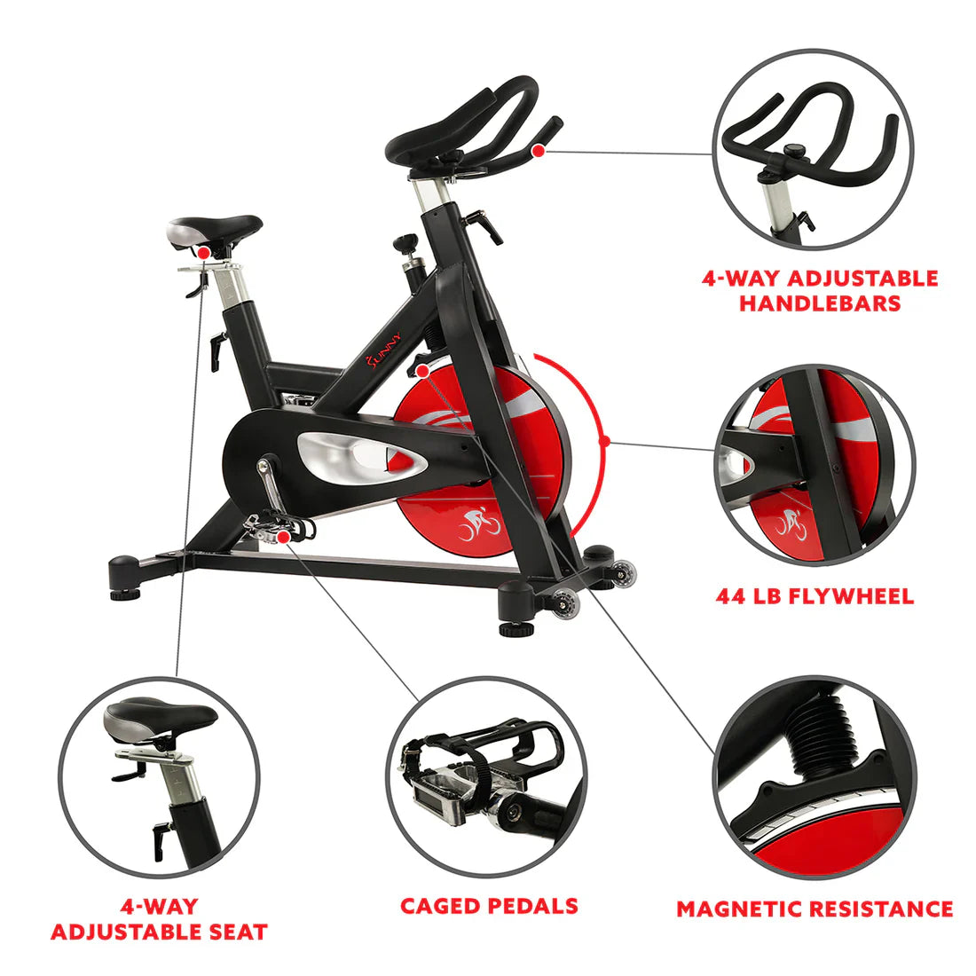 Evolution Pro Magnetic Belt Drive Heavy Duty Indoor Cycling Bike by Sunny Health & Fitness