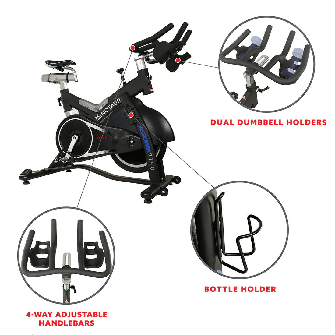 Asuna Minotaur Stationary Exercise Bike Magnetic High Weight Belt Drive