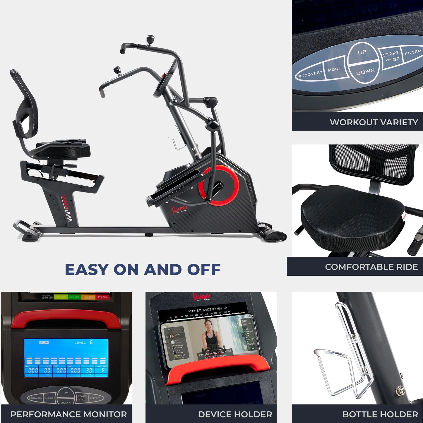 Smart Programmable Electro-Magnetic Resistance Recumbent Elliptical Cross Trainer