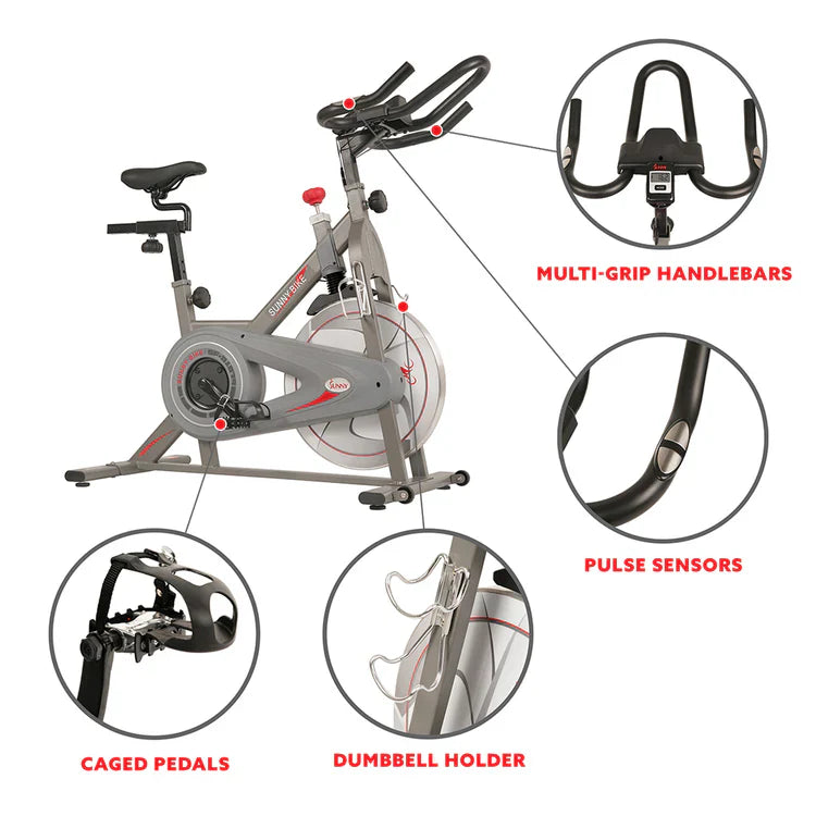 Synergy Exercise Bike Stationary Indoor Cycling by Sunny Health & Fitness