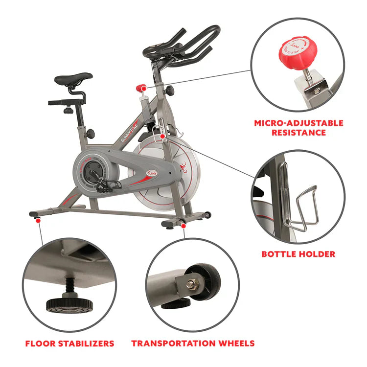 Synergy Exercise Bike Stationary Indoor Cycling by Sunny Health & Fitness
