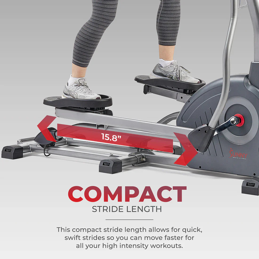 Smart Elite Long Stride Length Magnetic Elliptical by Sunny Health & Fitness