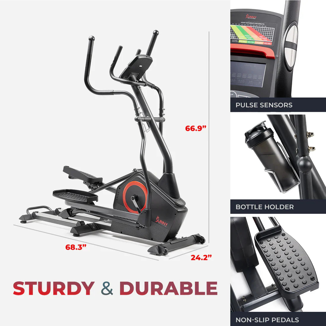 Smart Elite Magnetic Elliptical Exercise Machine by Sunny Health & Fitness