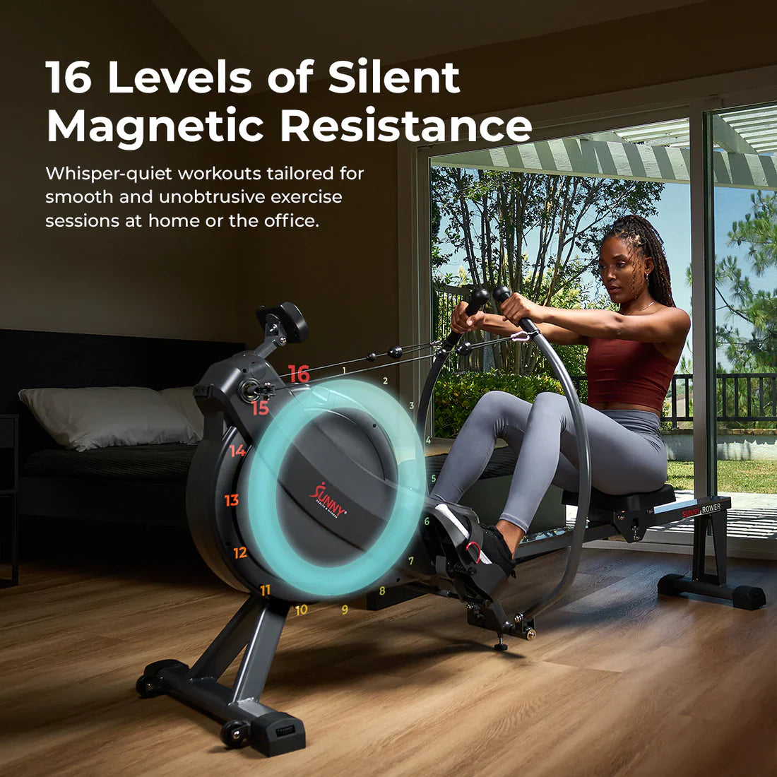Premium Smart Magnetic Rowing Machine by Sunny Health & Fitness