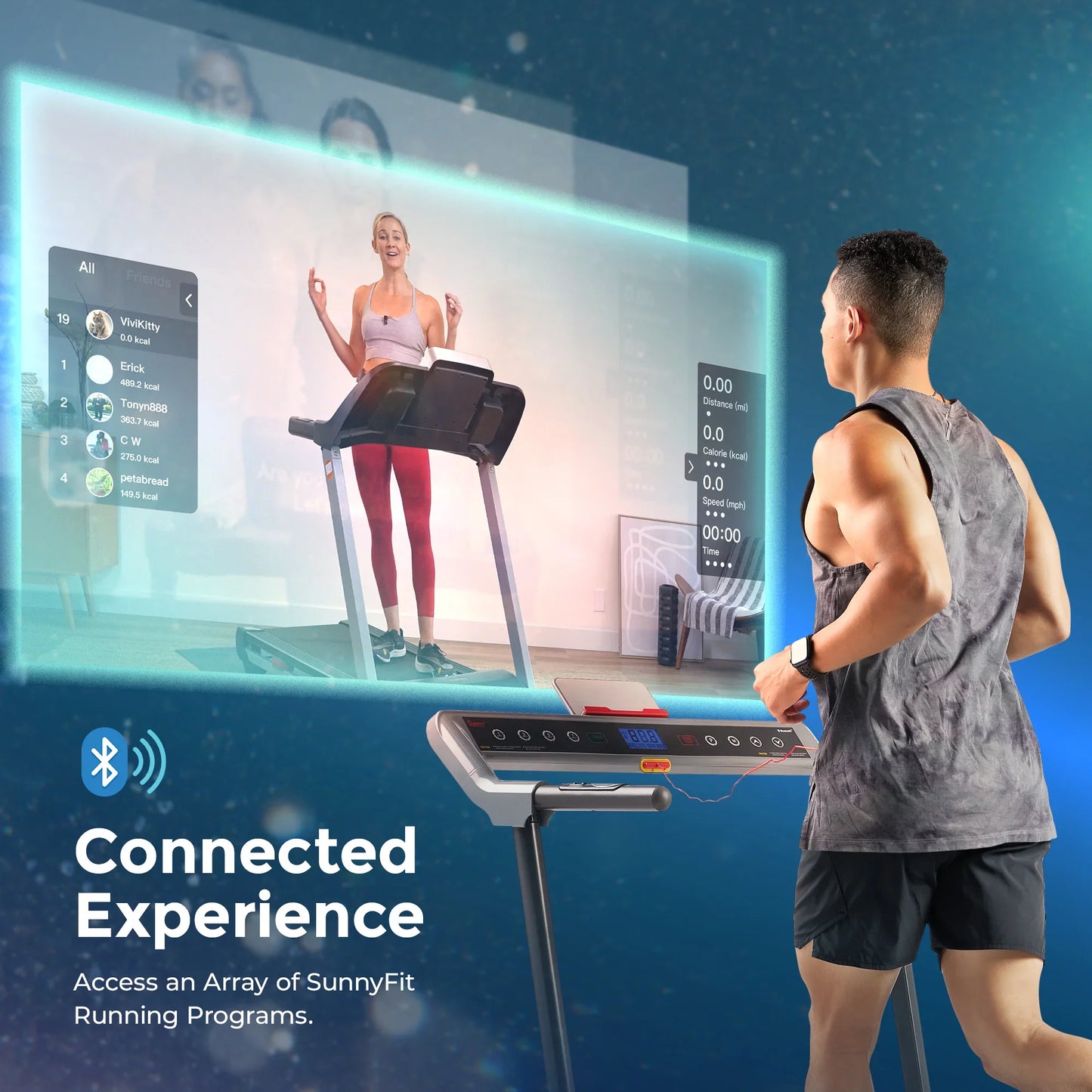 Pegasus Connected Folding Treadmill by Sunny Health & Fitness