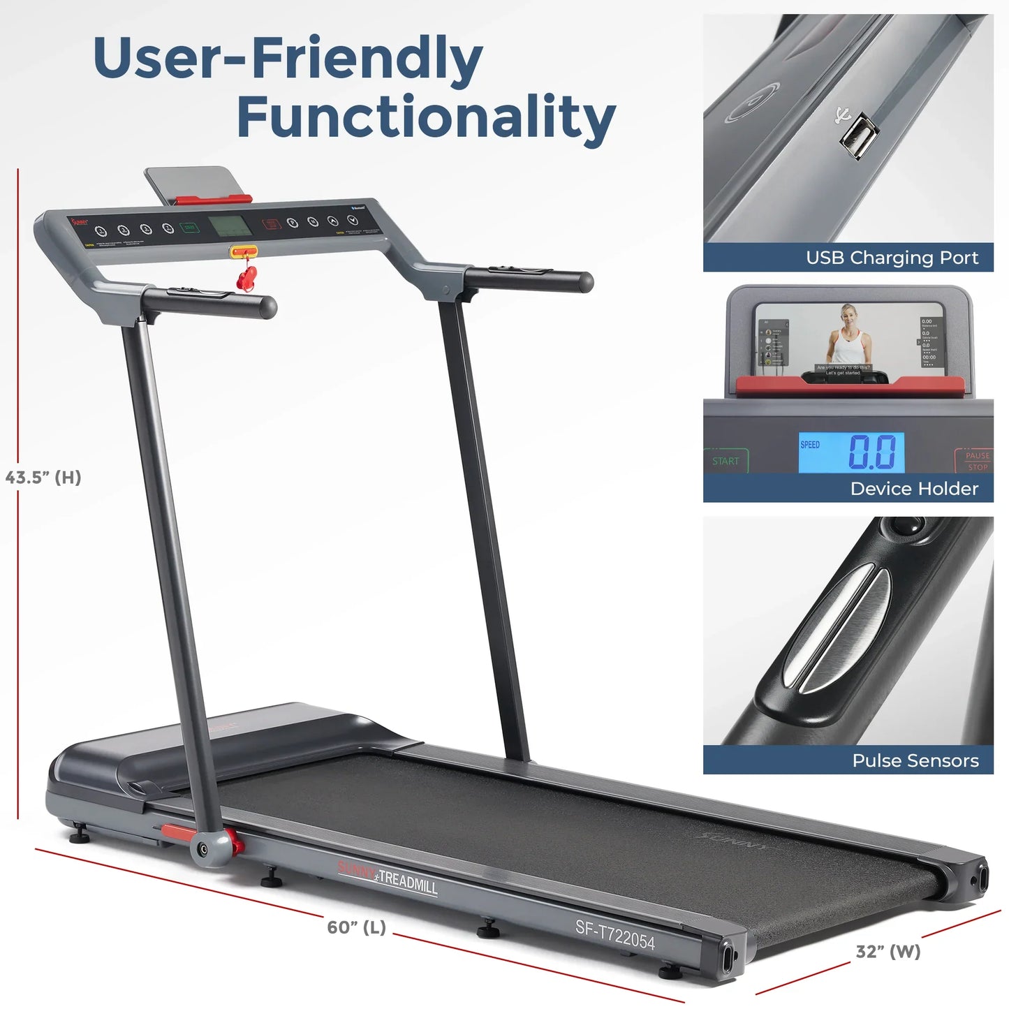 Pegasus Connected Folding Treadmill by Sunny Health & Fitness