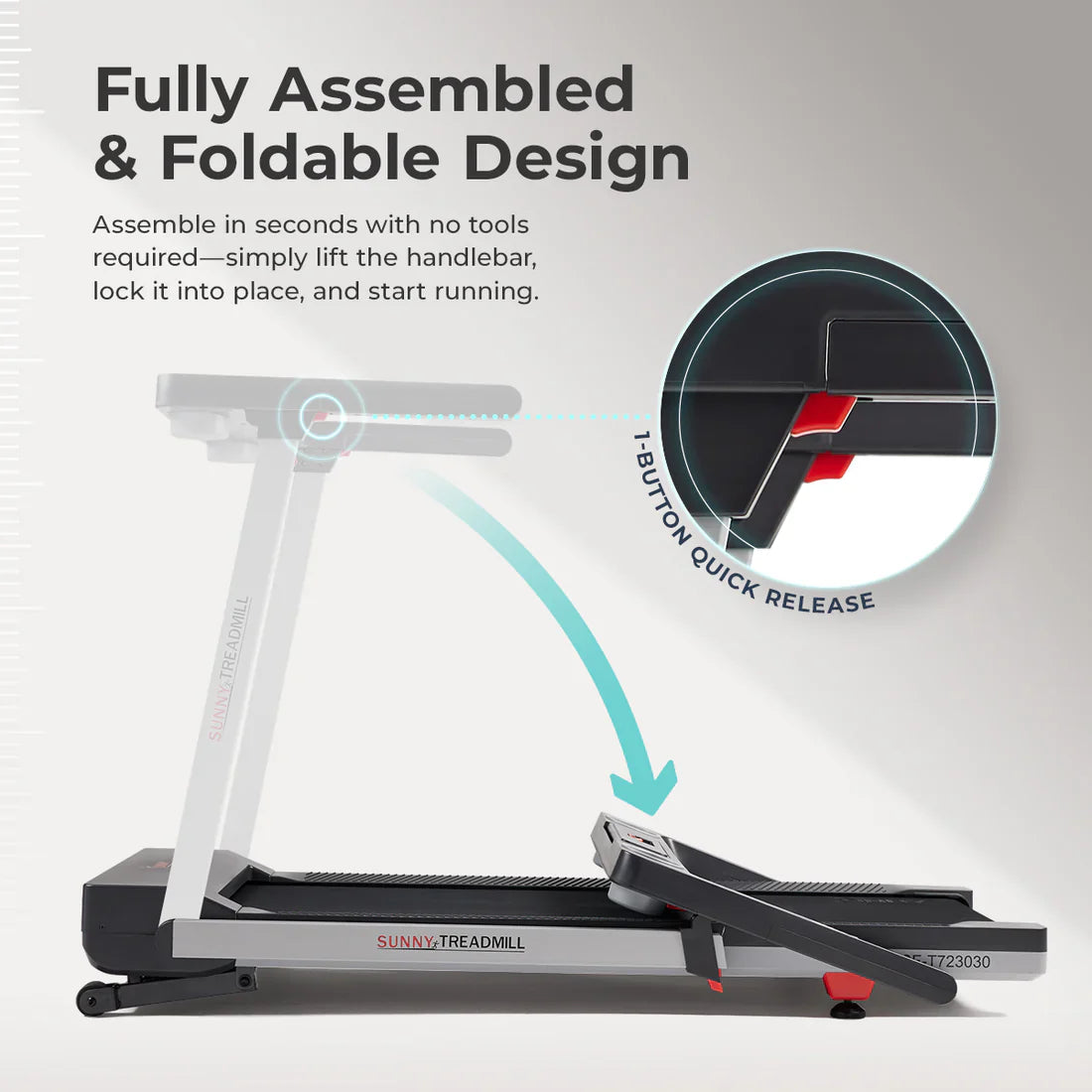 Premium Foldable Auto Incline Smart Treadmill by Sunny Health & Fitness