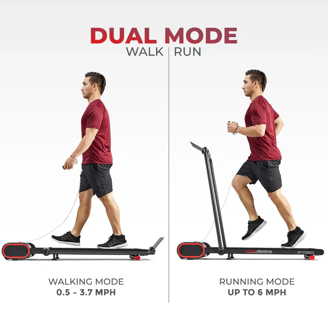 Under Desk Smart Walking/Running Treadmill by Sunny Health & Fitness