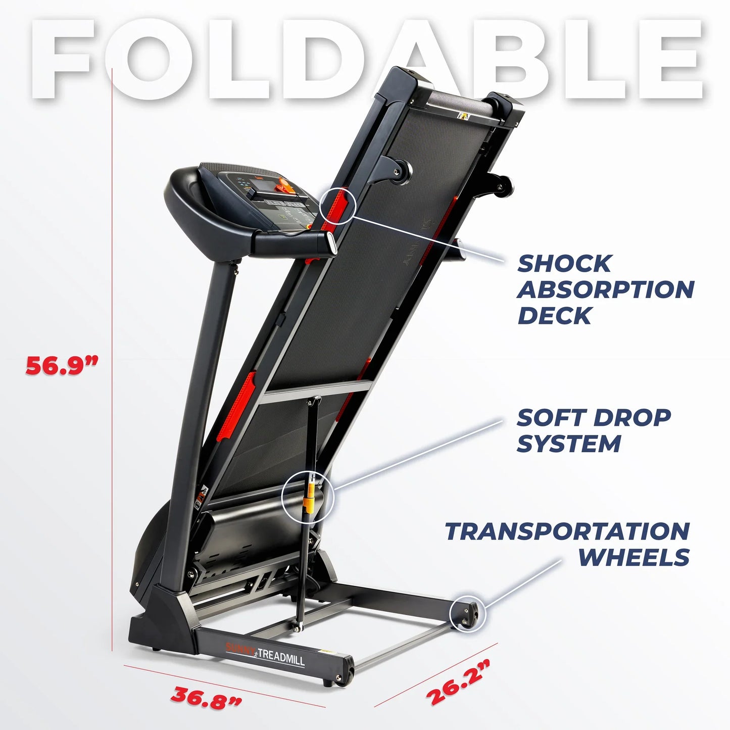 Premium Folding Incline Smart Treadmill by Sunny Health & Fitness