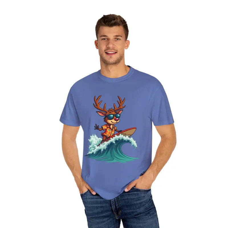 Ocean State Styles T Shirt Surfing Reindeer Gift Edition