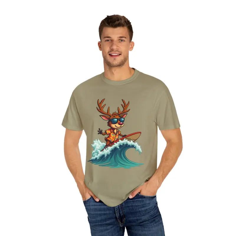 Ocean State Styles T Shirt Surfing Reindeer Gift Edition