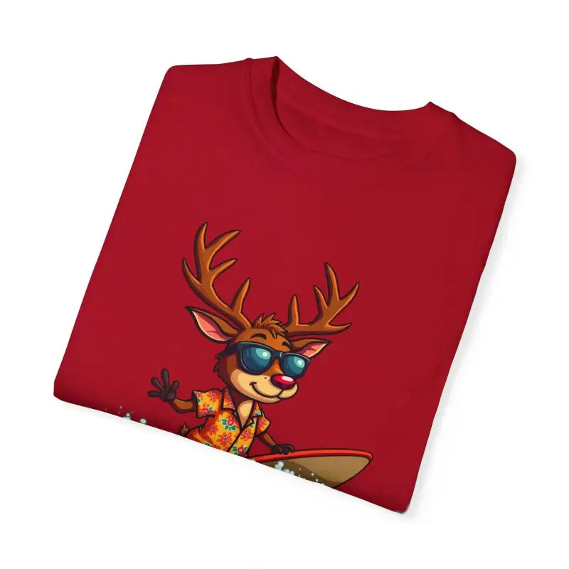 Ocean State Styles T Shirt Surfing Reindeer Gift Edition