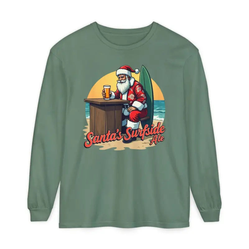 Ocean State Styles Surfside Santa Long Sleeve Shirt Cotton