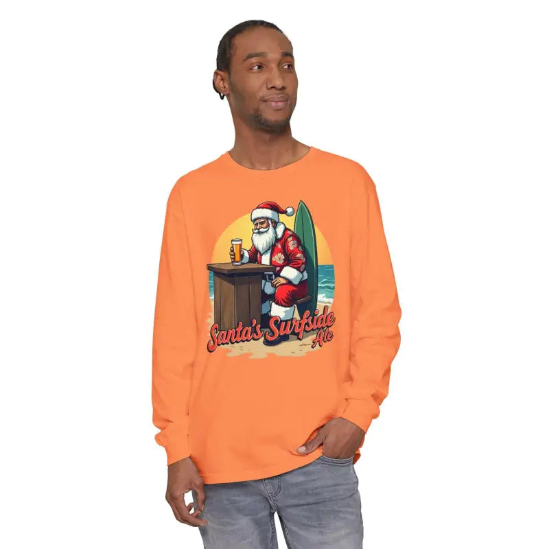 Ocean State Styles Surfside Santa Long Sleeve Shirt Cotton