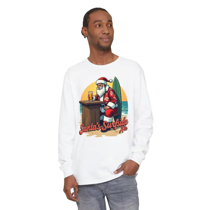 Ocean State Styles Surfside Santa Long Sleeve Shirt Cotton