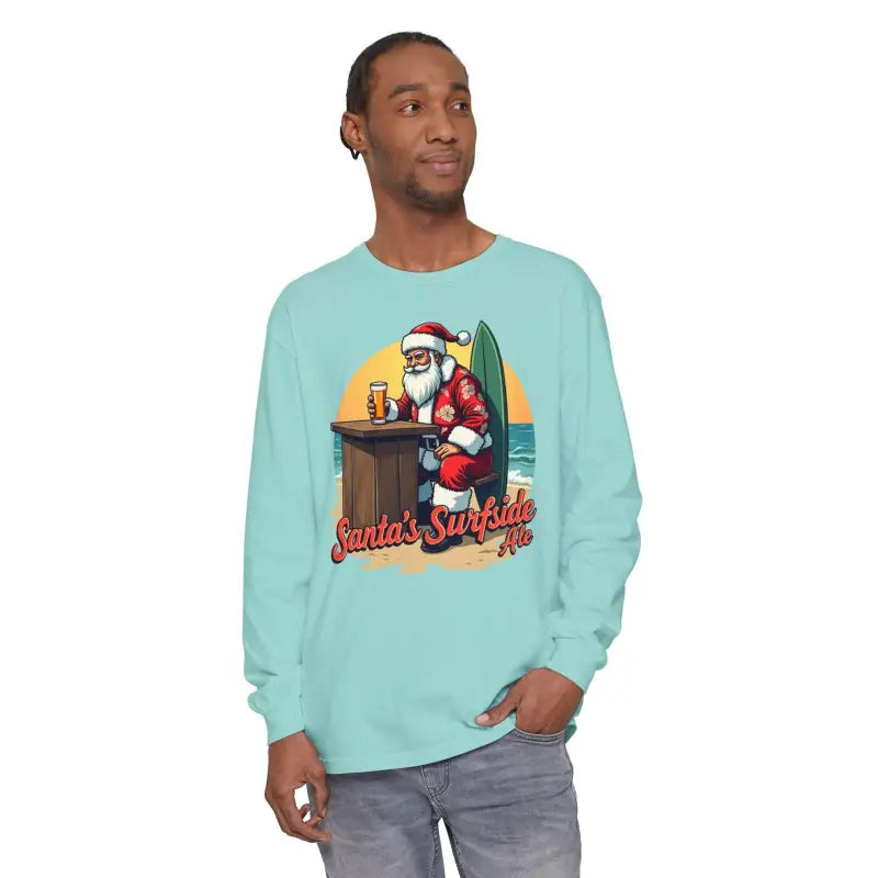 Ocean State Styles Surfside Santa Long Sleeve Shirt Cotton