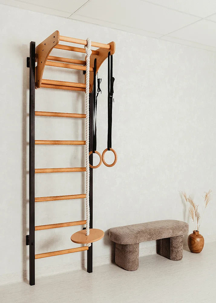 BenchK 211 Gymnastic Wall Bars with Ring and Swing Accessories
