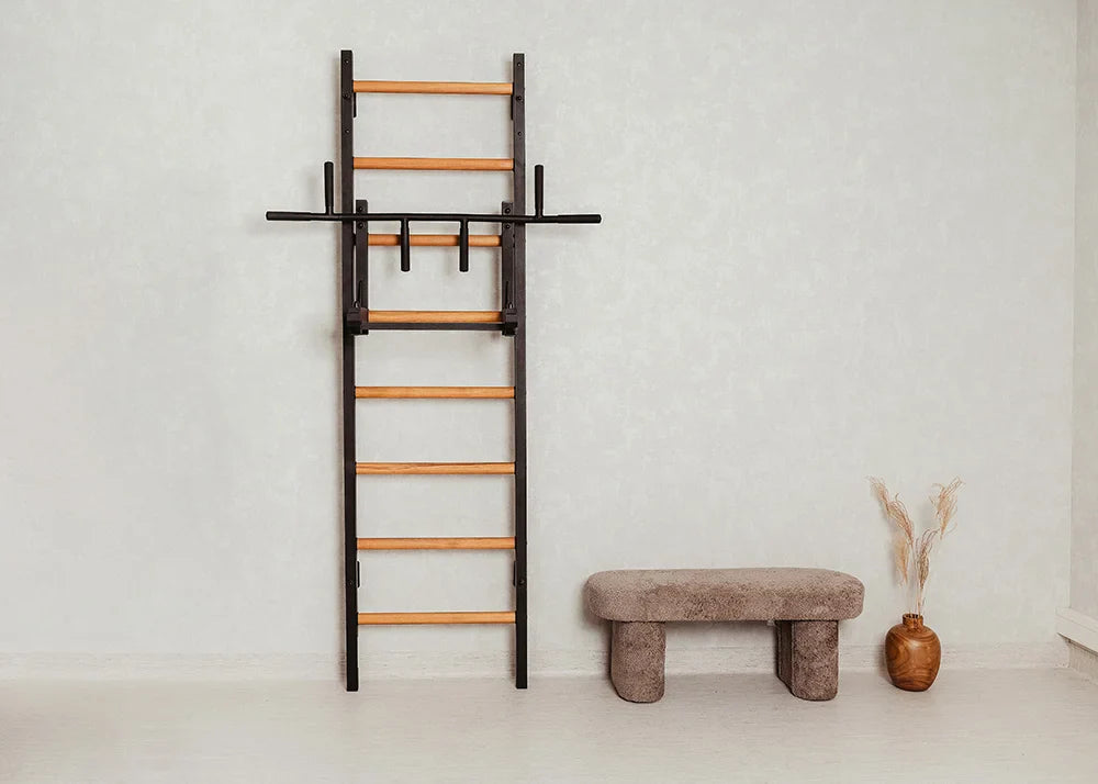 BenchK 231 Gymnastic Wall Bars with Convertible Pull-up Bar / Barbell Holder
