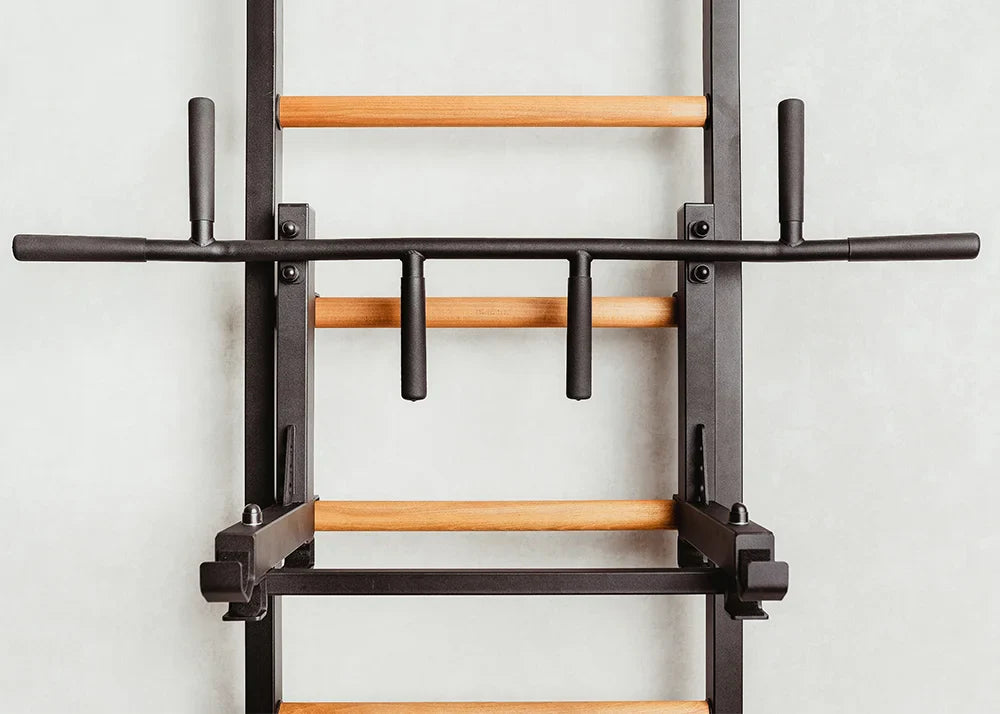 BenchK 232 Gymnastic Wall Bars with Dip Bar and Conversion Pull-Up Bar / Barbell Holder