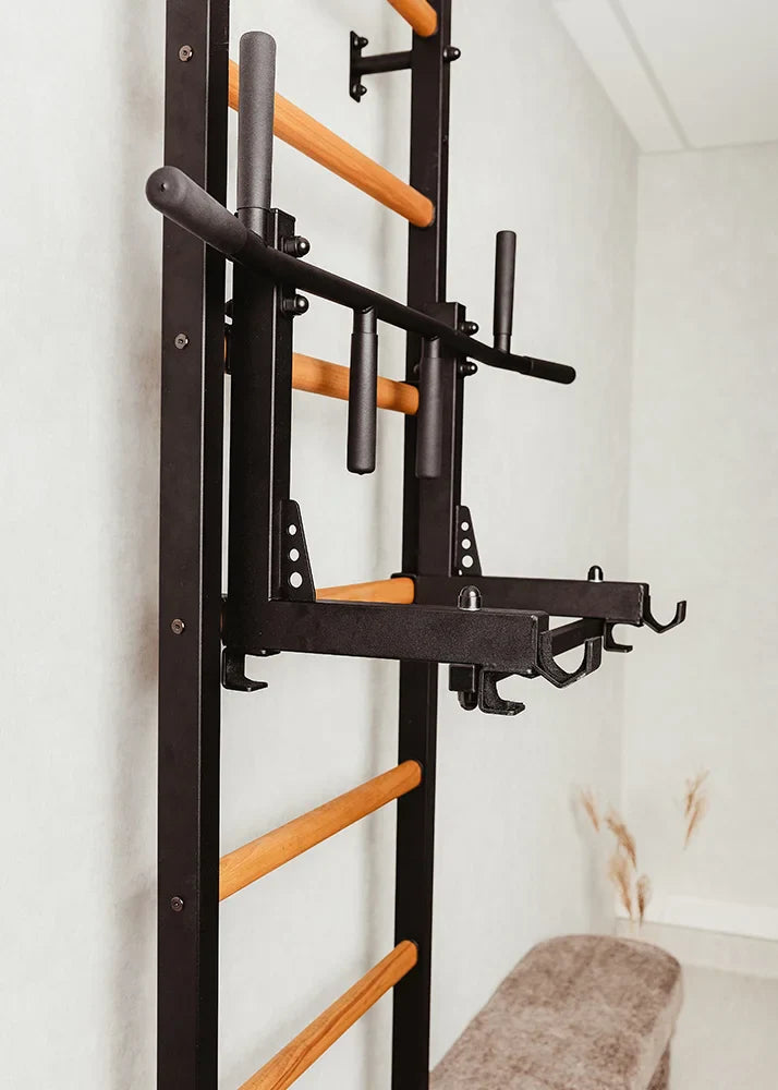 BenchK 231 Gymnastic Wall Bars with Convertible Pull-up Bar / Barbell Holder
