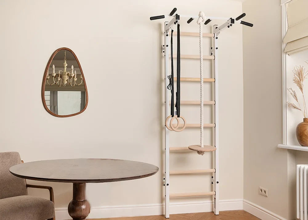 BenchK 221 Gymnastic Wall Bars with Ring and Swing Accessories