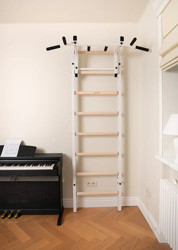 BenchK 231 Gymnastic Wall Bars with Convertible Pull-up Bar / Barbell Holder