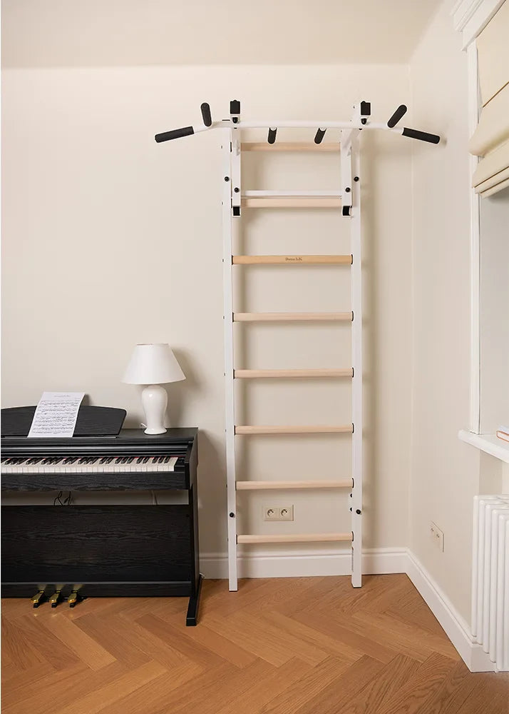 BenchK 231 Gymnastic Wall Bars with Convertible Pull-up Bar / Barbell Holder