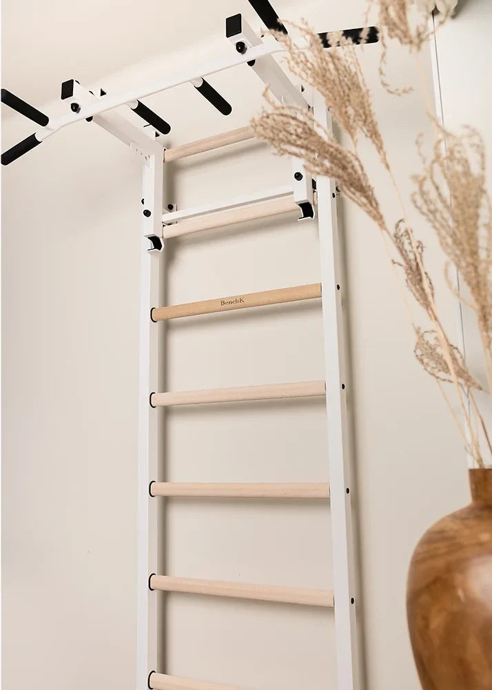 BenchK 231 Gymnastic Wall Bars with Convertible Pull-up Bar / Barbell Holder