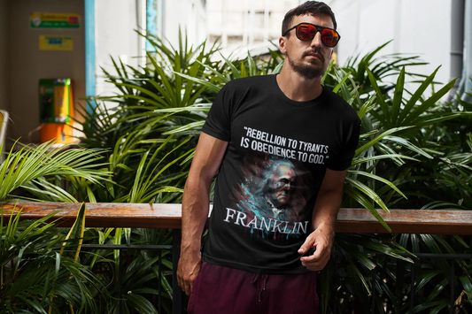 "Obedience to God" Benjamin Franklin Splatter T-Shirt