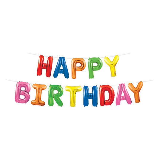 Happy Birthday Balloon Sign - 12 Feet Long