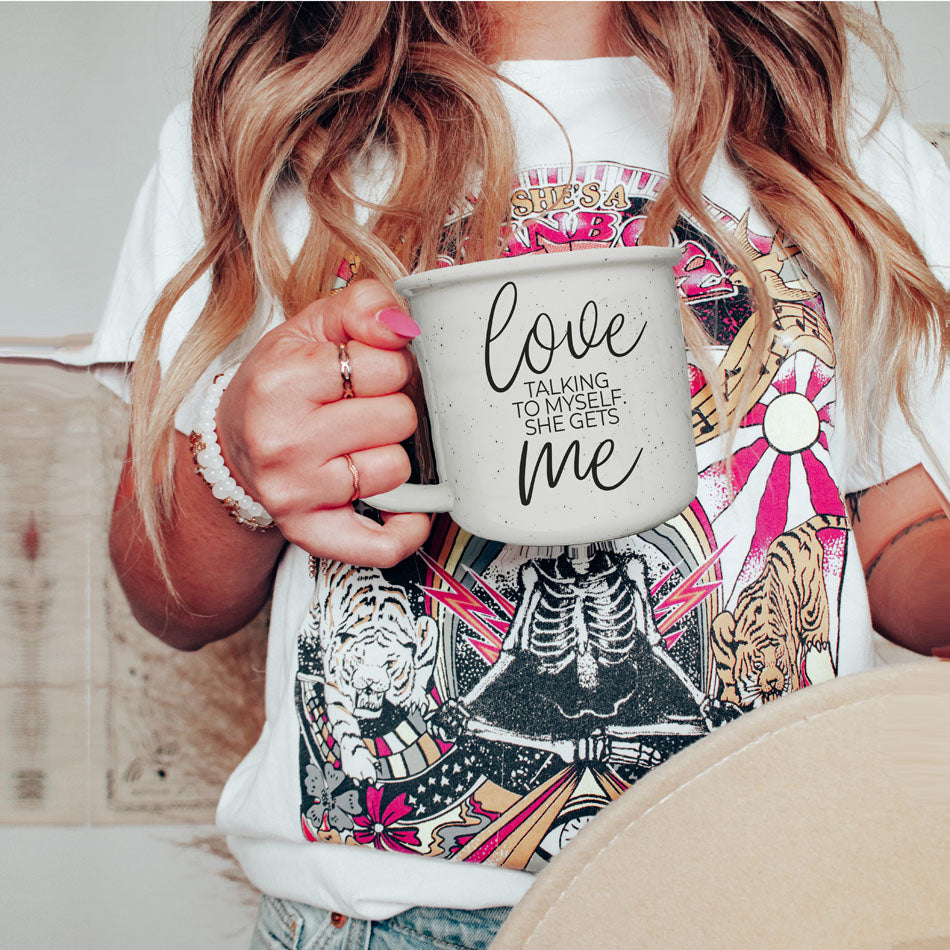 Love Talking To Myself 14.5oz Ceramic Coffee Mug Funny Self Talk Gift