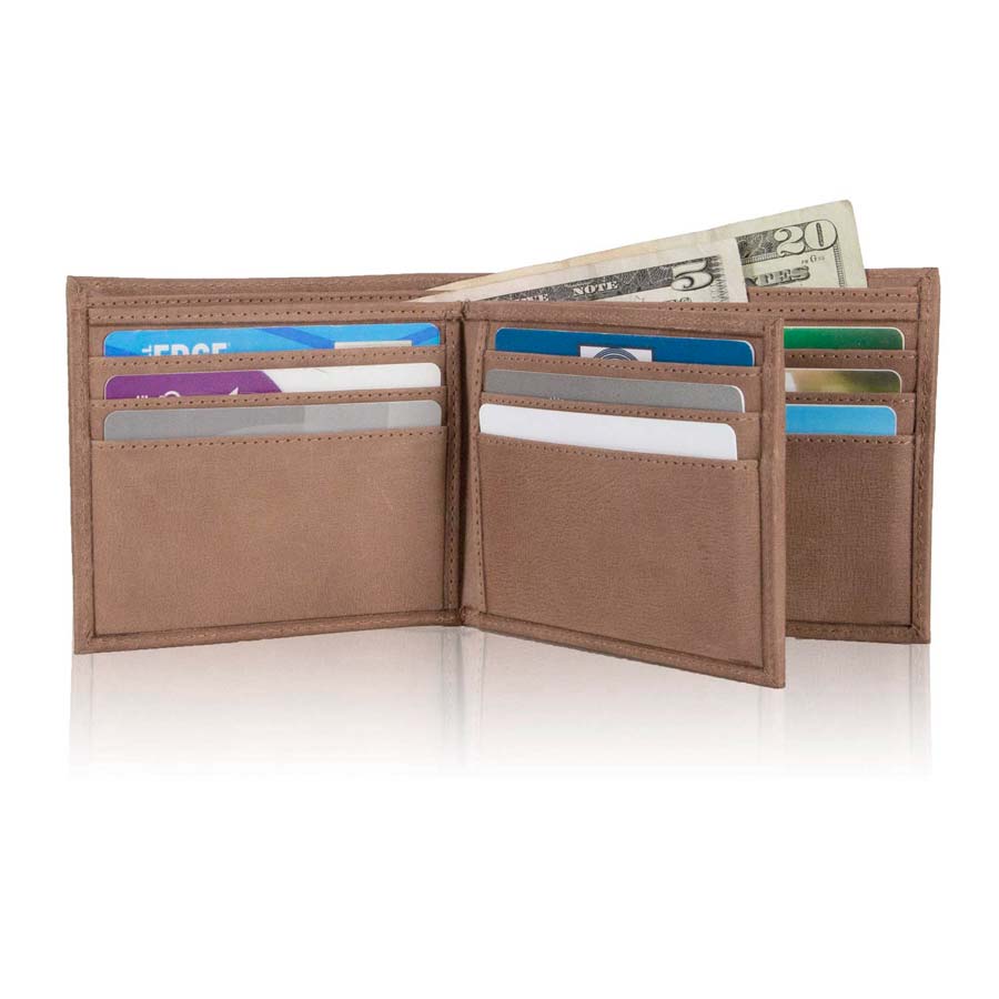 Mens RFID 10 Slot Bifold Wallet with ID Window