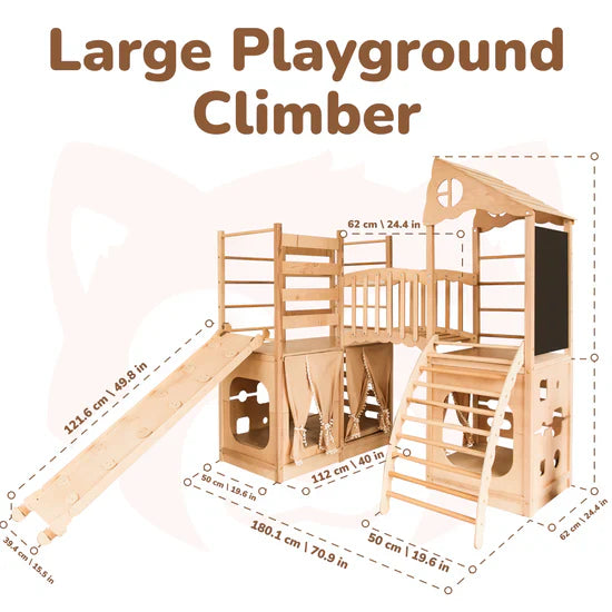Large Playground Climber by Wood and Hearts