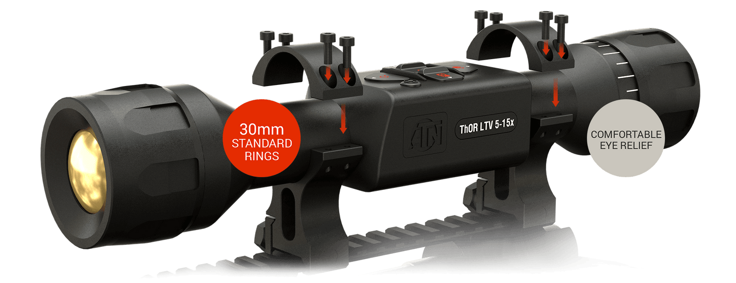 ATN ThOR LTV 320 Thermal Rifle Scope - 5-15x, 320x240, 2200yd Detection