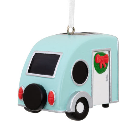 Silver Camper Ornament