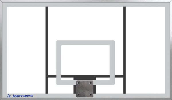 Jaypro Titan 72 in. Acrylic Surface Mount Basketball System - Flex Rim, Black Powder Coat