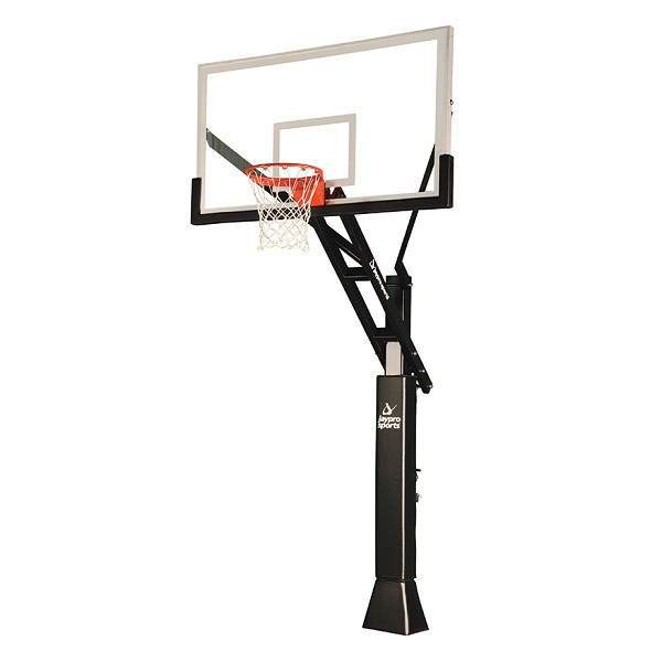 Jaypro Titan Adjustable Basketball System - 72 in. Tempered Glass Backboard, 6x6 Pole