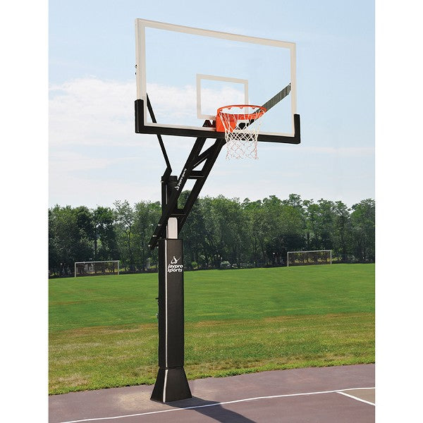 Jaypro Titan Adjustable 72 in. Acrylic Basketball System - 6x6 Pole, 4 ft. Offset, Breakaway Goal